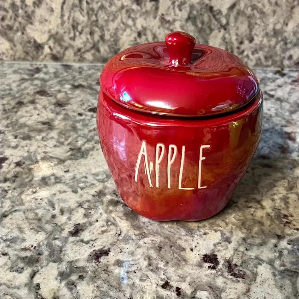 Red Apple Ceramic Candle Jar with Lid